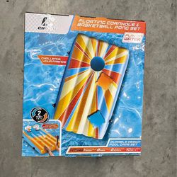 Cipton 35-inch Inflatable Pool Cornhole Set Toss Games for Kids and Adults 