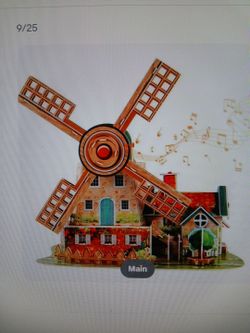 Itsfun 3 D puzzle Holland Windmill with Music Box