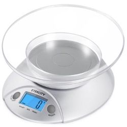 Tekcity Food Kitchen Scale With Bowl, Digital Ounces and Grams for Cooking, Baking, Meal Prep, Dieting, and Weight Loss 