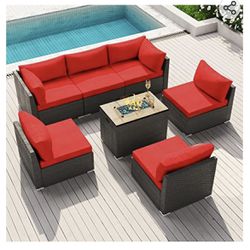 New 7 Pcs Outdoor Patio Furniture With Fire Pit $800