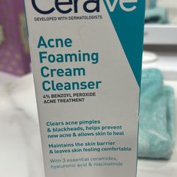 CeraVe Acne Foaming Cream Face Cleanser For Sensitive Skin, 5 Oz