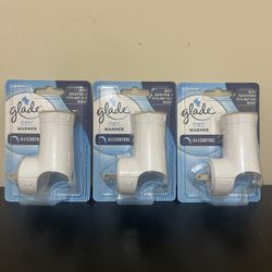 3pack Glade PlugIns Air Freshener Warmer, Holds Essential Oil Infused Wall Plug In 1 Count