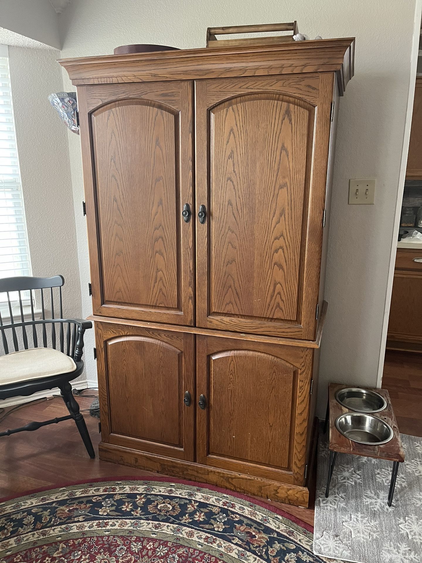 Oak ComputerArmoire