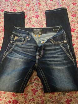 Men Salvage buckle jeans