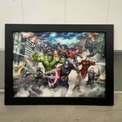 Marvel Avengers Framed 3D Wall Art Holographic Venticlar 22.75” x 30.5” x 0.75”
