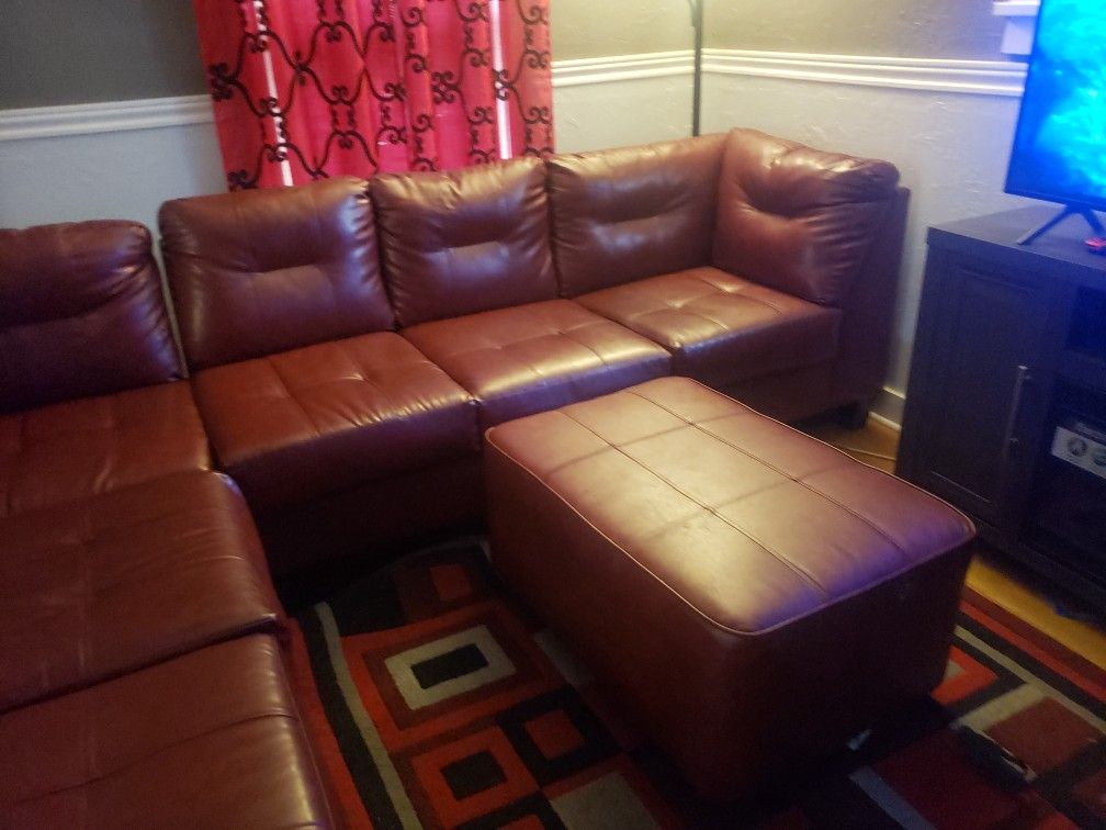 Nearly New Leather Sectional 