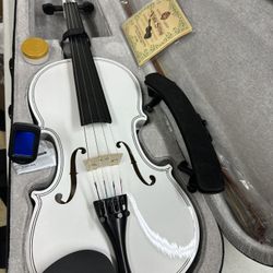4/4 White Violin with New Bow, Digital Tuner, Shoulder Rest, Extra Strings $120 Firm