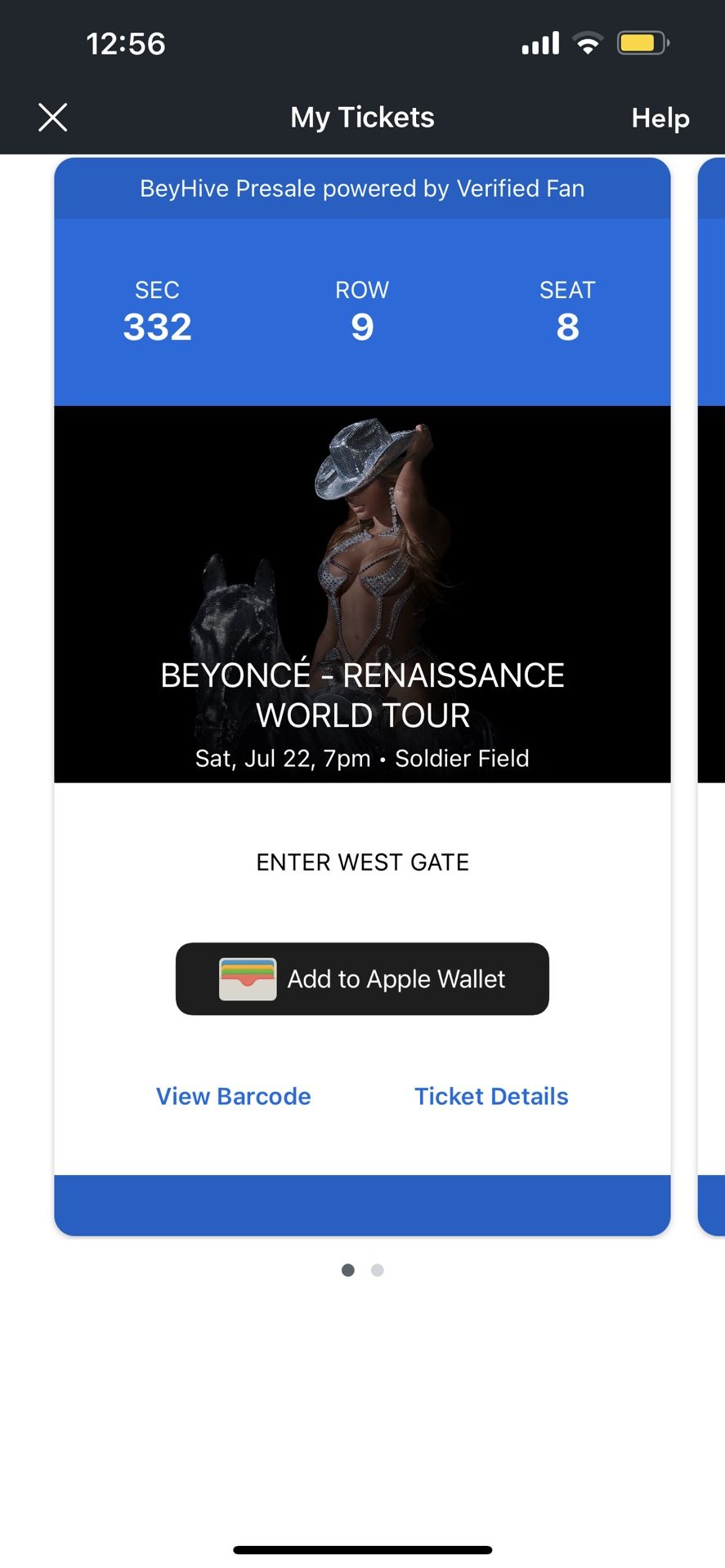 2 Beyonce Saturday Tickets