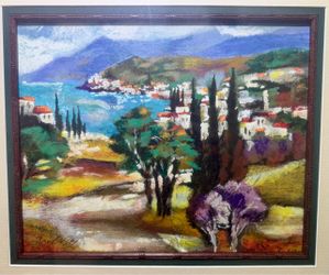 Signed Mediterranean Landscape Framed Artwork
