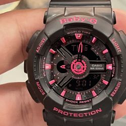 CASIO BA-111-1A Baby-G Black Analog Digital 200m Watch 