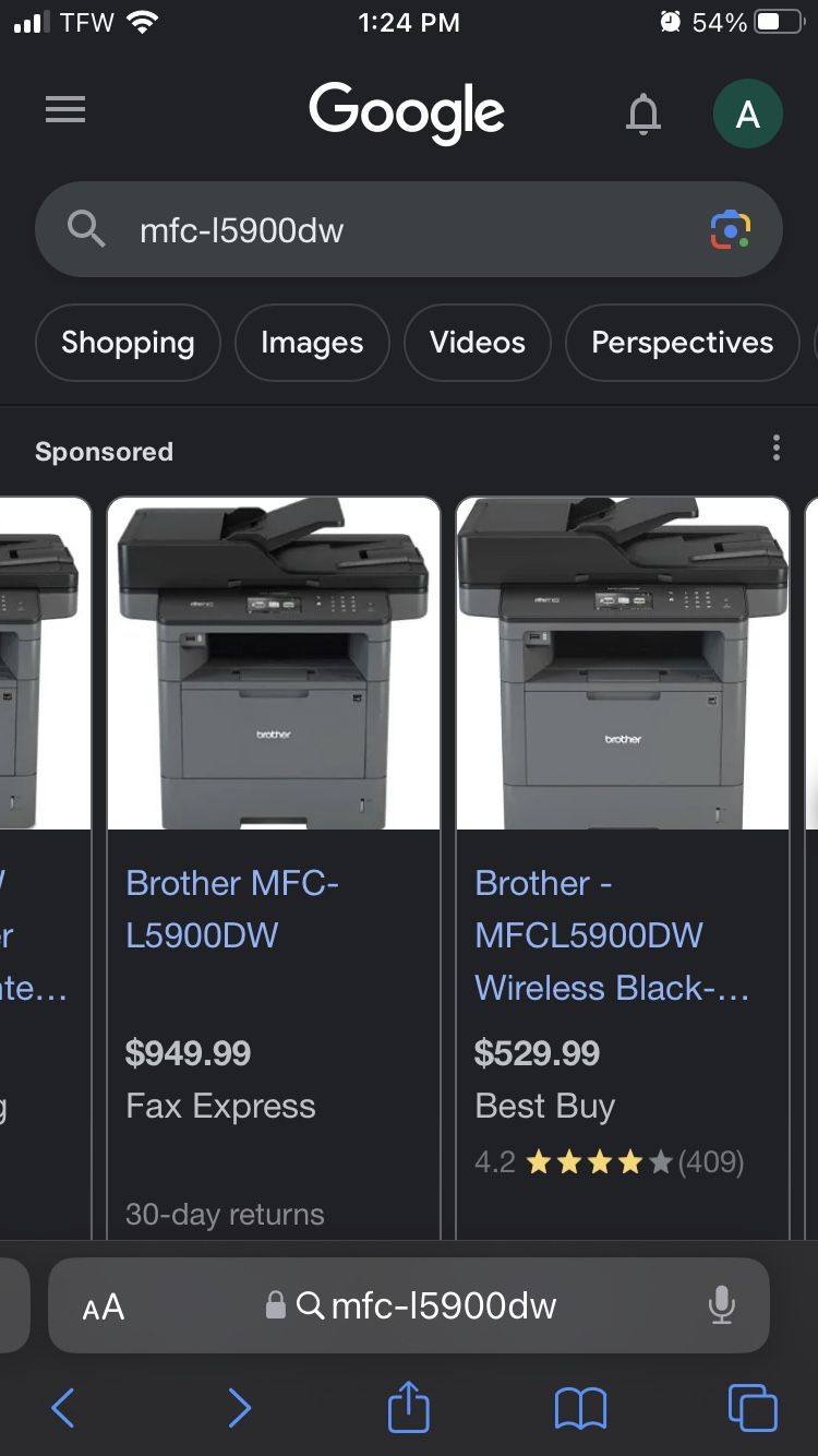 Brother® MFC-L5900DW Wireless Laser All-In-One Monochrome Printer