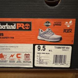 Female Size 9.5 Timberland Light Blue Work Shoes W/Safety Toe