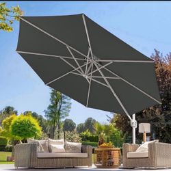 12FT 2 Tiers Cantilever Patio Heavy Duty Umbrella
