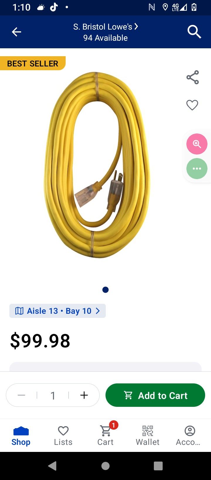100 Ft Electric Cord
