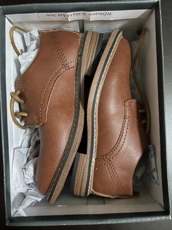 Boys Leather Chestnut Shoes Size 7T