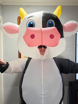 Inflatable cow costume adult one size