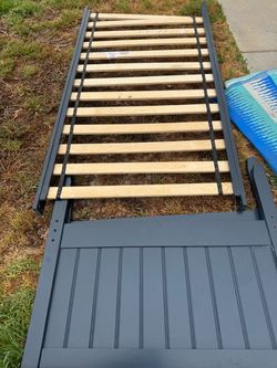 Blue twin bed