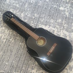 Black Fender Acoustic Guitar 
