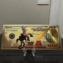 24k Gold Plated Bullseye Toy Story Banknote