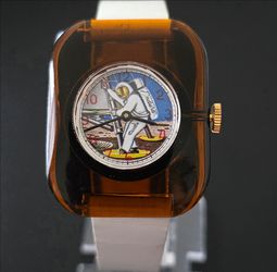 VTG RARE Endura Astronaut On Moon Acrylic Manual Swiss Watch PARTS OR REPAIR