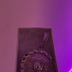 AAA14kt GF Iced Out Money Pendant Cubic Zirconia