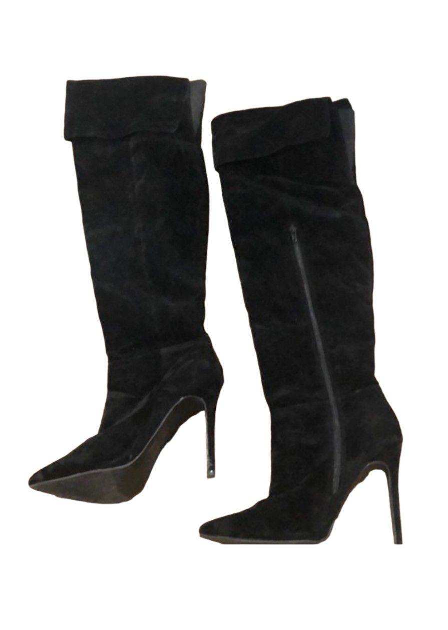 Black Thigh High Boots Over The Knee