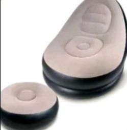 inflattable chair and ottoman