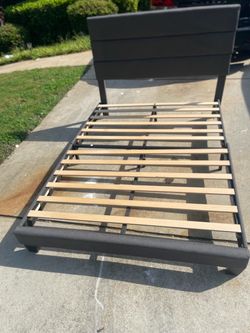 gray bed frame