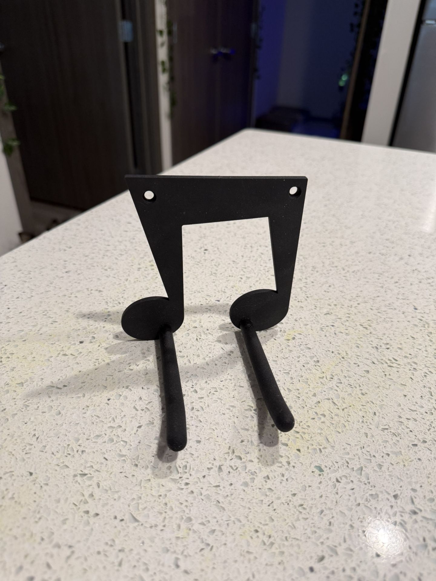 Music Note Wall Mount Guitar/Ukulele Hook – Black Steel