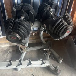 Bowflex 1090 Dumbbells Set With Stand And Bench 
