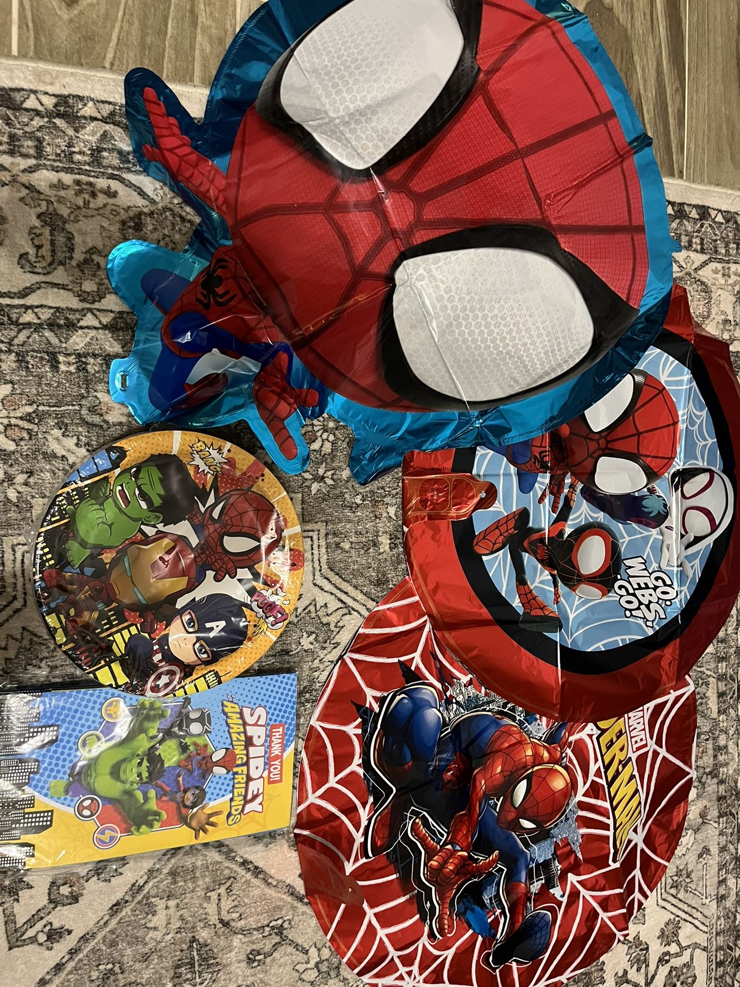 Spiderman And Friends Party Bundle 60 Plates 3 Balloons And 12 Treat Bags
