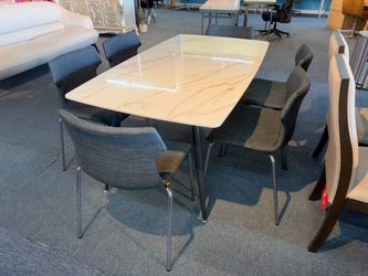 Ceramic top Dining Table with 6 Chairs,$450/7pcs