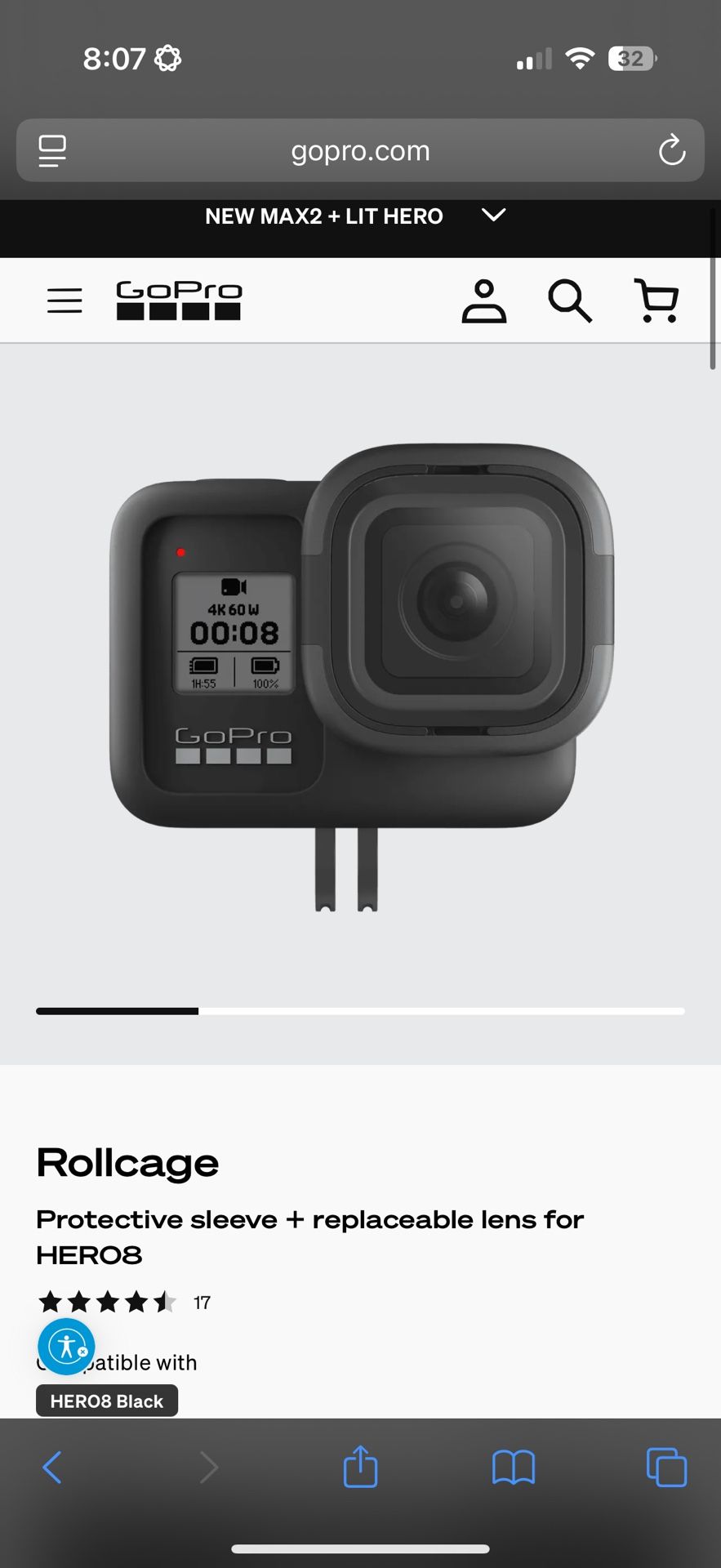 Go Pro Hero 8 Rollcage
