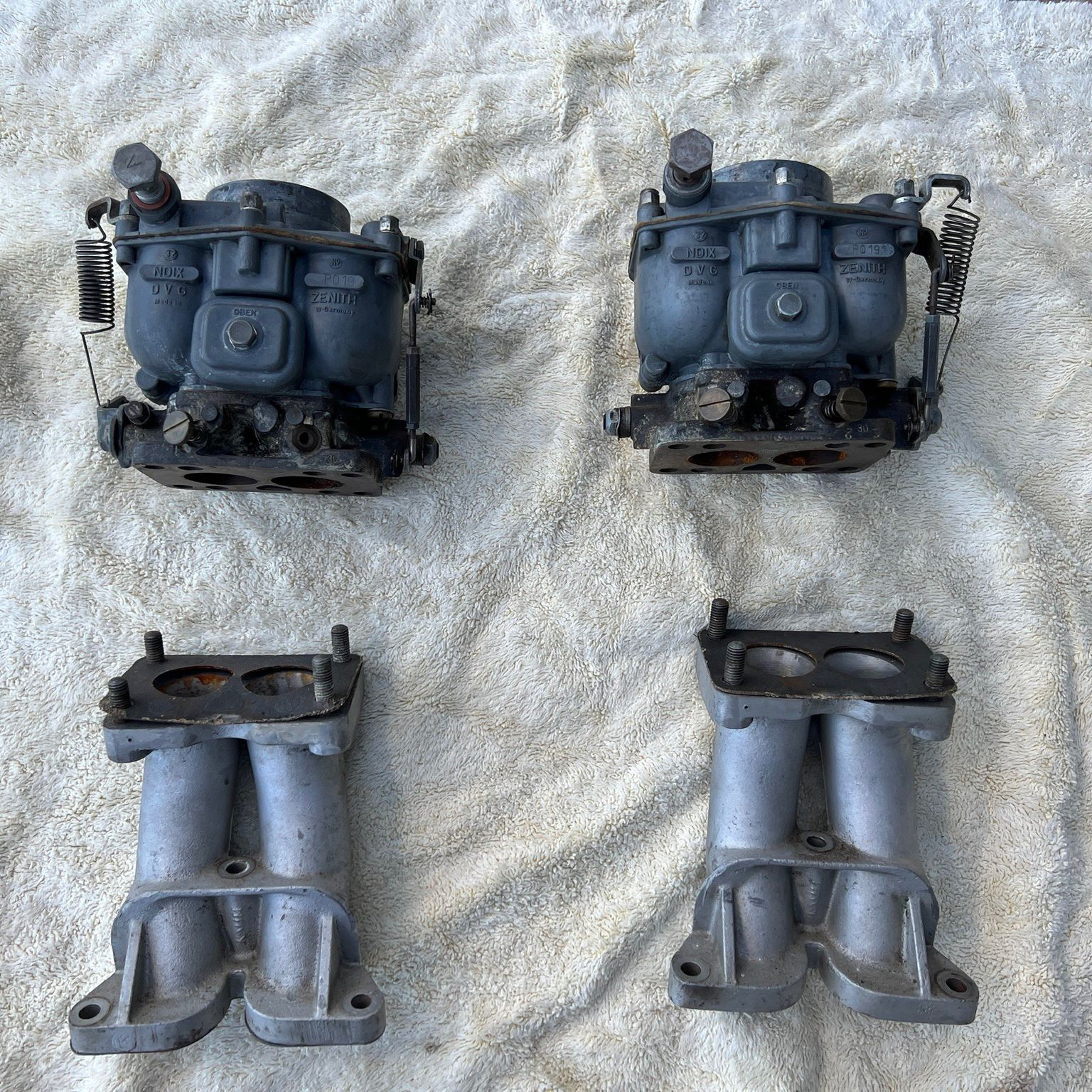 Porsche 356 Zenith 32 NDIX Carburetor P019 DVG With Manifolds