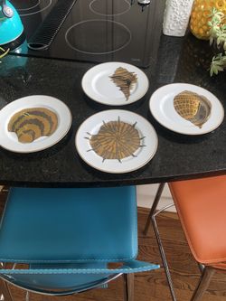 Fitz and floyd salad/dessert plates Set Of 4 Coquilles Combinies