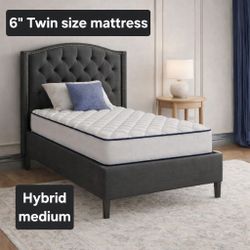 Twin size 6" mattress   hybrid   Medium