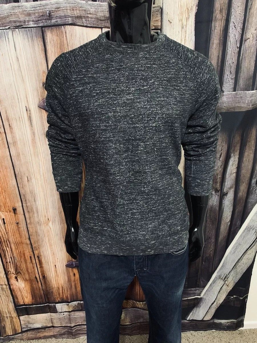 Brooks Brothers Red Fleece Dark Charcoal Gray Crewneck Sweater Top Sweatshirt Long Sleeve Mens Size L Large