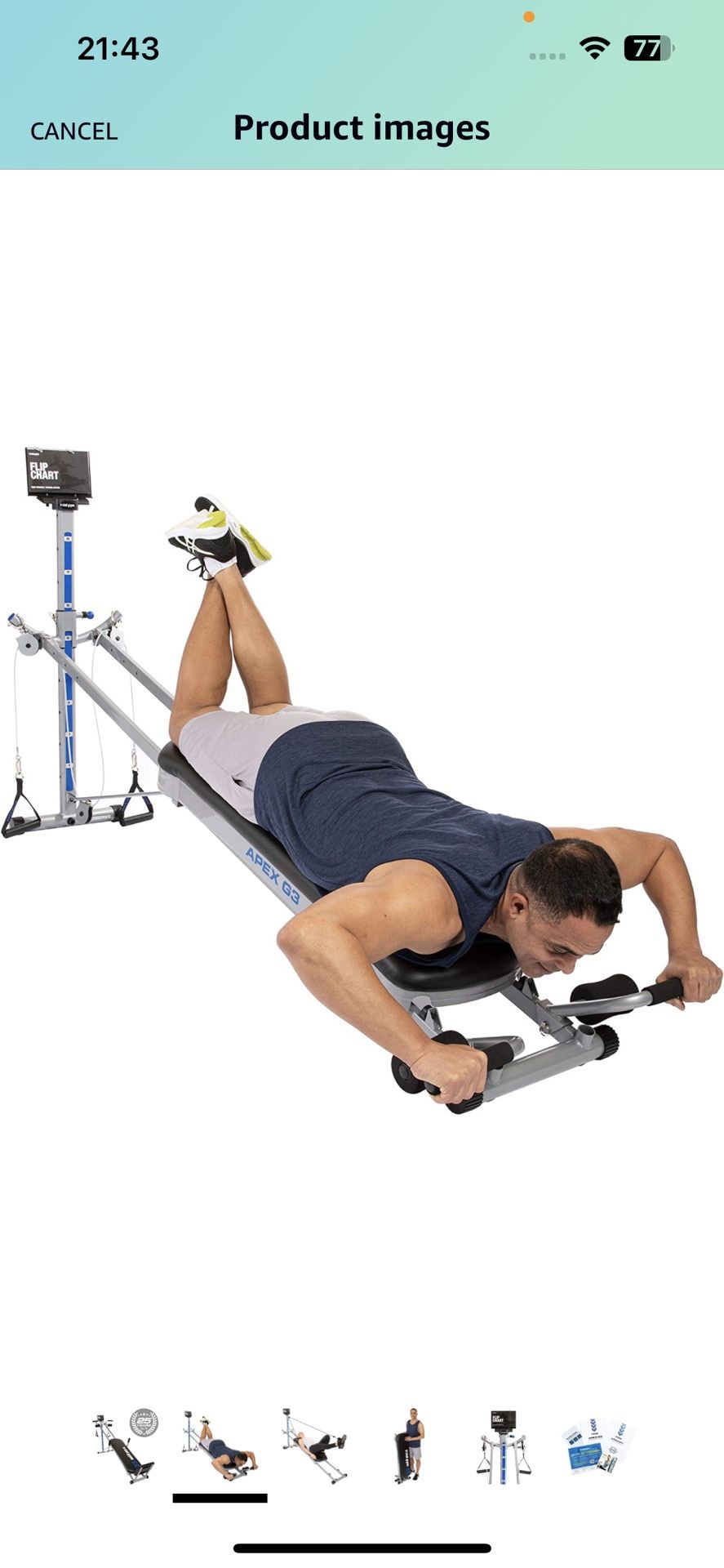 Total Gym APEX Versatile Indoor Home Workout Total Body Strength