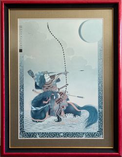Framed & Hand-Signed Gary Hostallero "Victory at Sea" Samurai Art