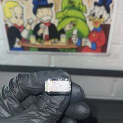 Men’s ring size 10 all 925 silver with moissanite diamonds 0.96 CT 