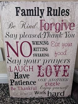 Family Rules Decorative Wall Sign