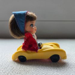 Mattel Liddle Kiddle Babe Biddle Doll With Yellow Sportscar 1966
