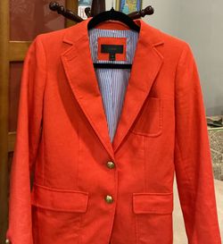 NWOT J. CREW Fiery Orange Rhodes Silk Lined Jacket Women 4 