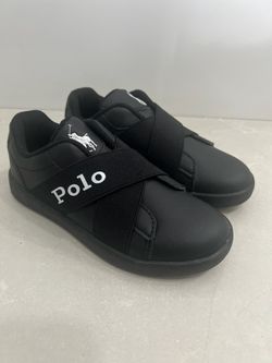 New Polo Ralph Lauren Boys Size 12 Black Sneakers School Shoes