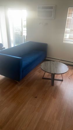 Blue Fabric 3-Seat Sofa