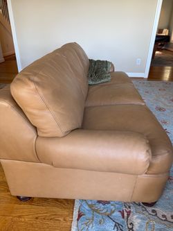 Leather rolled arm sleeper sofa