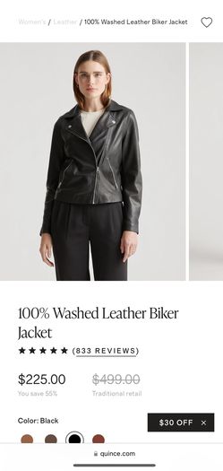 Women’s Large Leather Jacket Quince Brand 