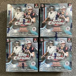 2025 Topps Chrome Football Mega Box Factory Sealed NFL Lot of 4 