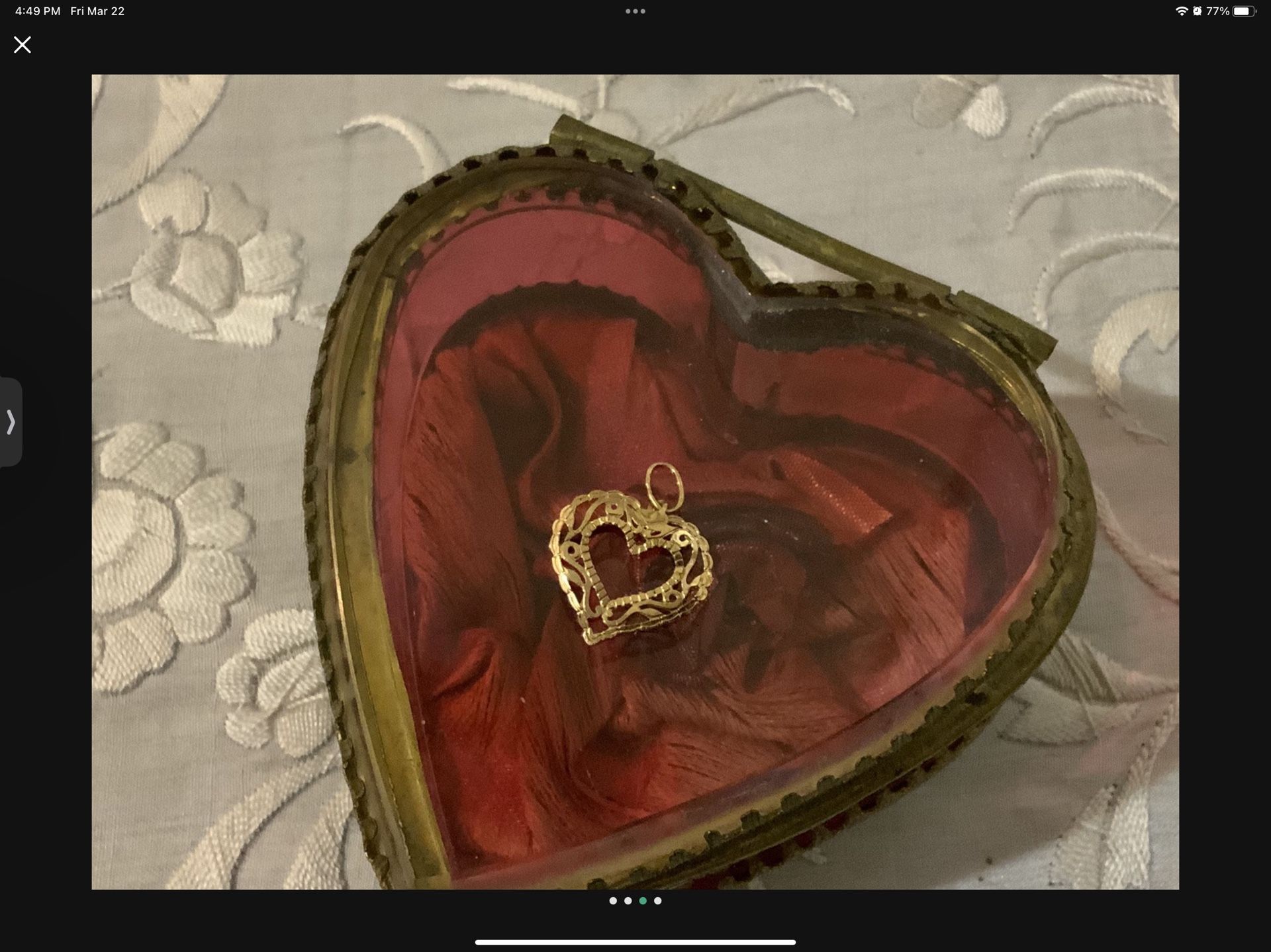 14kt Solid Gold Heart Filagree Pendant (Delicate)