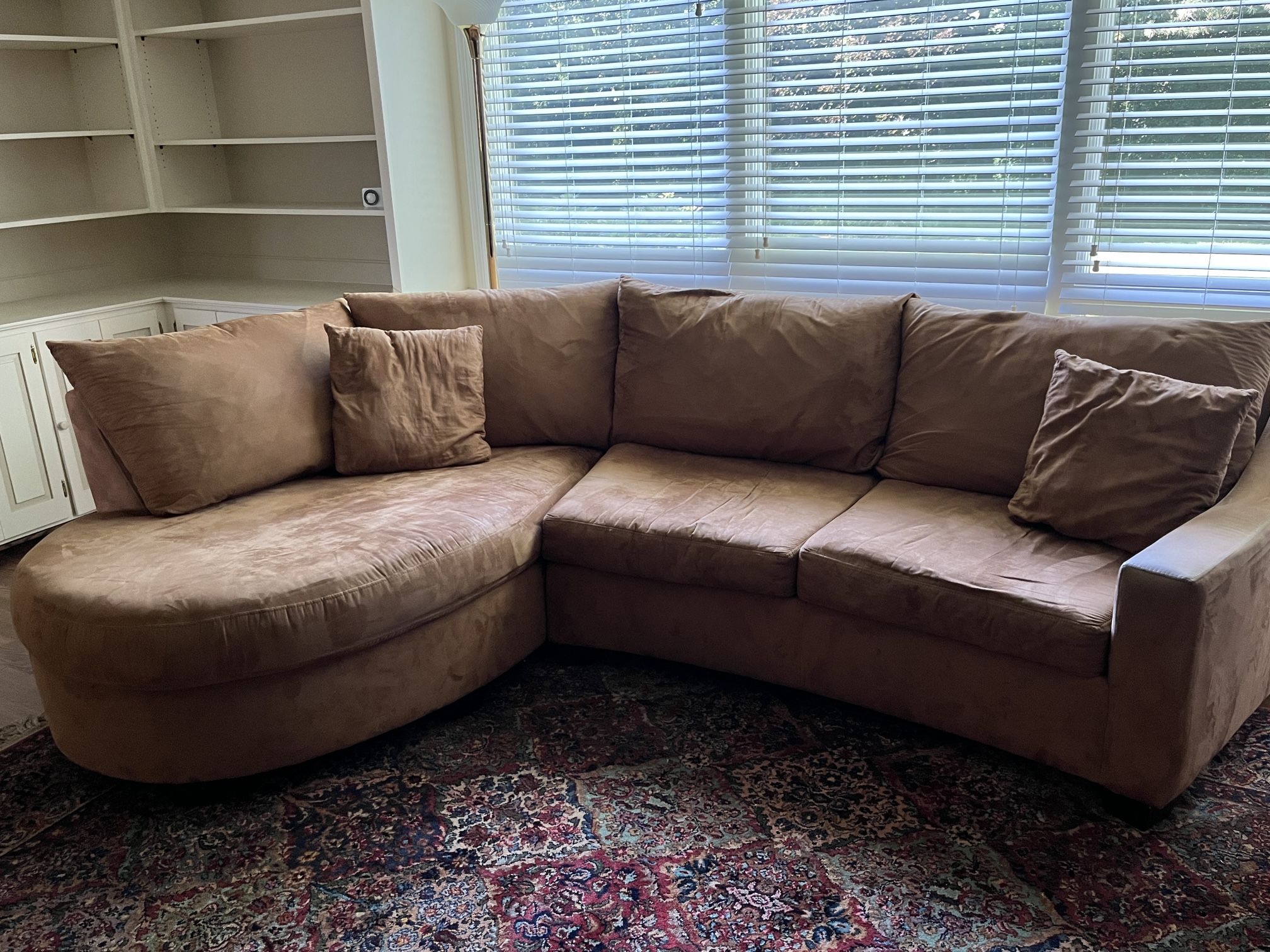 Curved-back Ultra suede 2-piece Sectional Sofa